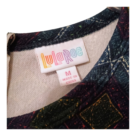 NWT LuLaRoe Amelia A-line Blue Midi Dress Size Large - Picture 3 of 5